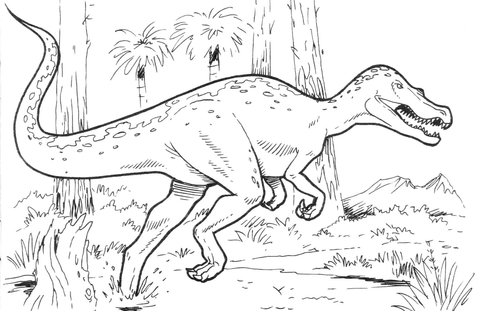 Baryonyx Dinosaur Coloring Page